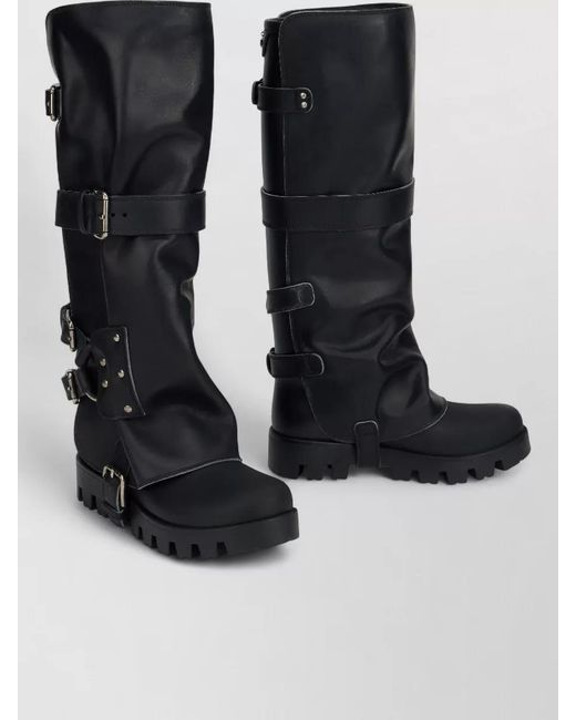 Dolce & Gabbana Black Leather Biker Boots