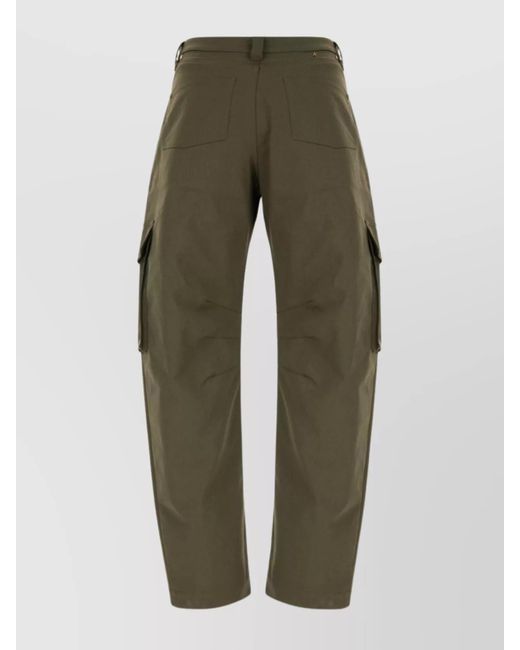 Golden Goose Deluxe Brand Green Cotton Blend Wide-Leg Cargo Trousers for men