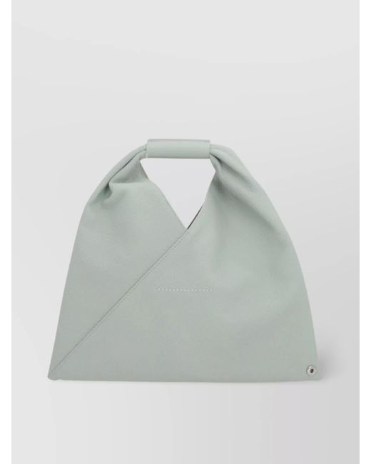 MM6 by Maison Martin Margiela Gray Calfskin Top Handle Tote Bag