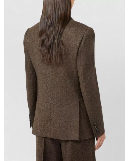 Max Mara Brown Virgin Wool Single-Breasted Blazer