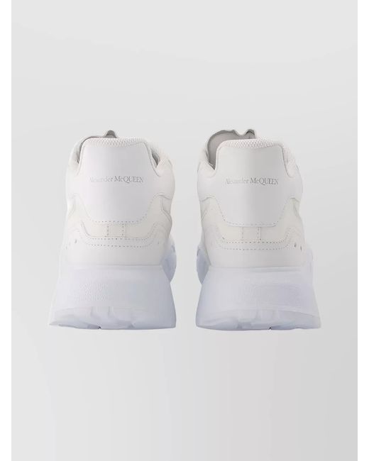 McQueen White Leather Low-Top Sneakers
