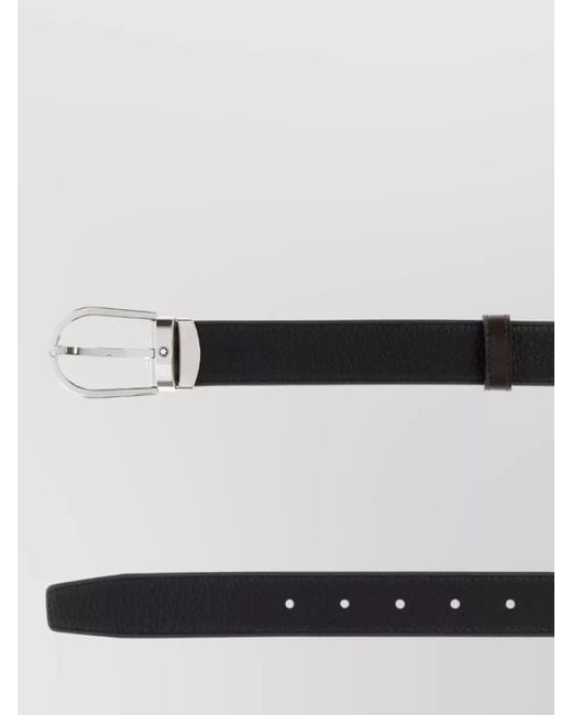 Montblanc Black Leather Reversible Belt for men
