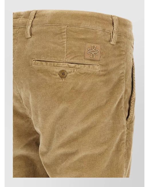 Jacob Cohen Natural Corduroy Low-Rise Tapered Chinos for men