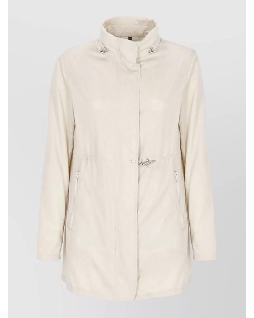 Fay Natural High Neck Waterproof Jacket Long Sleeves