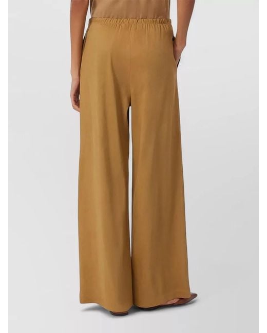 Max Mara Natural Wide Leg Trousers Mxpdestin Side Pockets