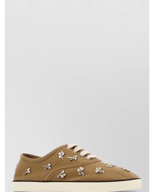 Miu Miu Multicolor Drill Lace Up Sneakers Embellished Design