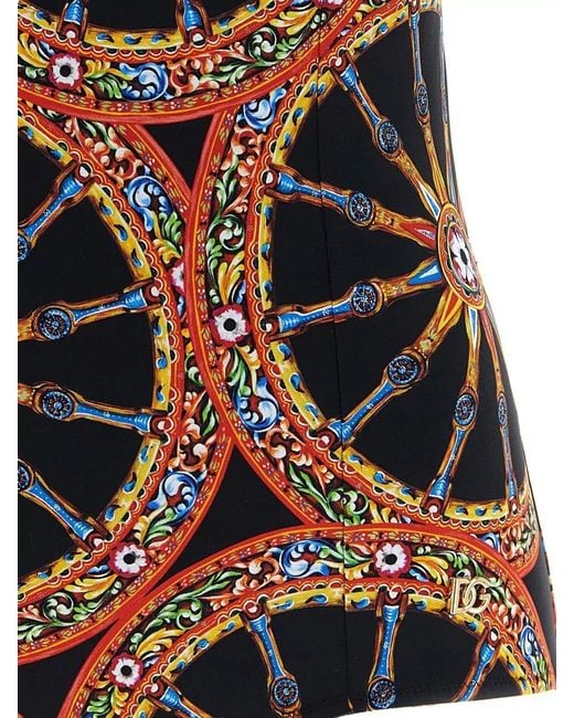 Dolce & Gabbana Multicolor Printed One-Piece Swimsuit