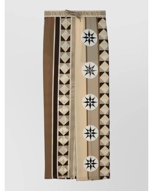 Loewe Metallic Geometric Pattern Trousers Comfortable Fit Style