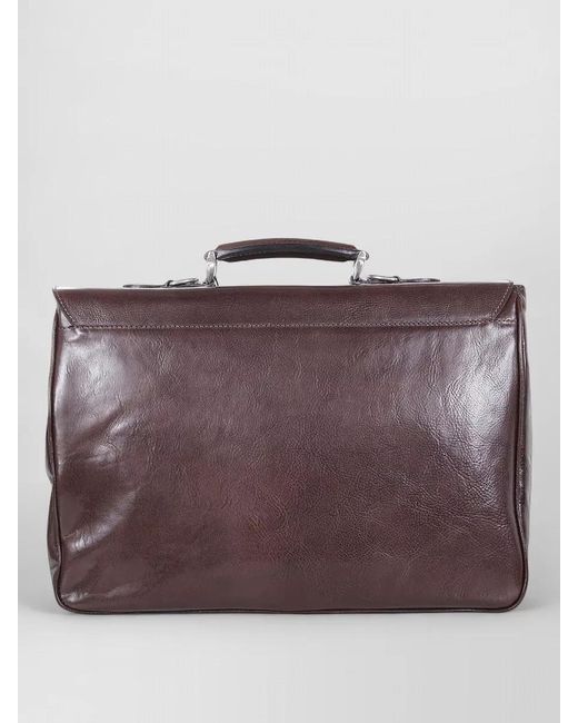 SAIT Purple Briefcase Dual Front Pockets Flap Top Handle for men
