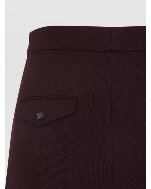 Chloé Purple Virgin Wool High-Rise Pleated Wide-Leg Trousers