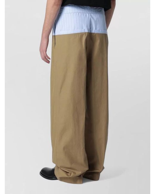 Dries Van Noten Multicolor Wide-Leg Trousers With Contrasting Waistband for men
