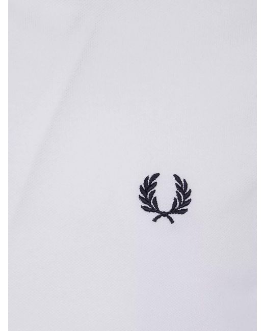 Fred Perry White Cotton Polo Shirt for men