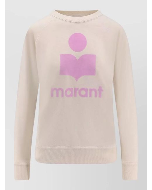 Isabel Marant Pink Logo Print Organic Cotton Sweatshirt