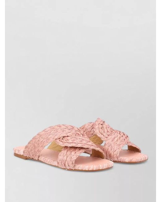 Castaner Pink Raffia Sandals
