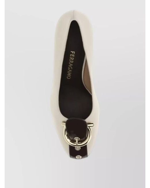 Ferragamo Natural Leather High Heel Pumps