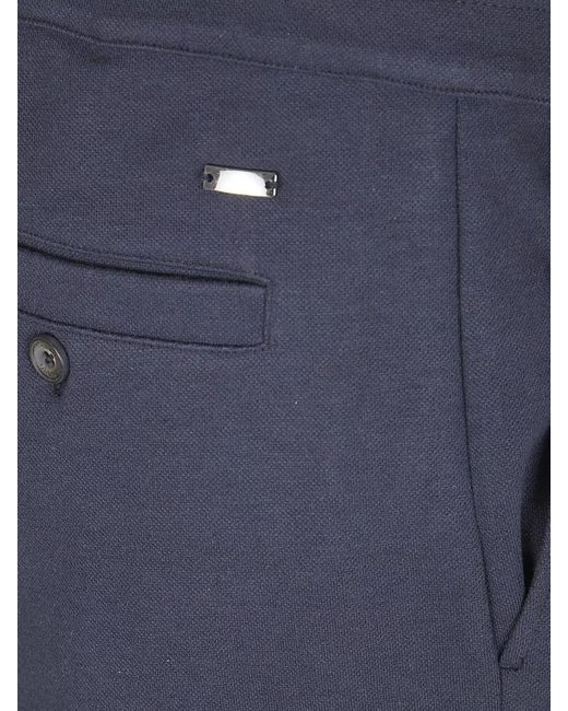 Herno Blue Cashmere Cotton Regular-Fit Straight-Leg Trousers for men