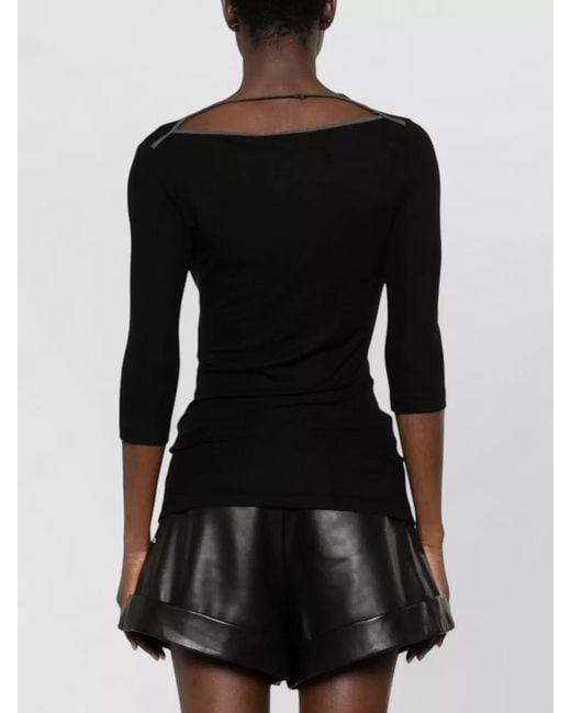 IRO Black Thanya Sweater Fitted Silhouette Open Back