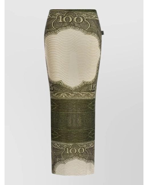 Jean Paul Gaultier Green Midi Fitted Skirt