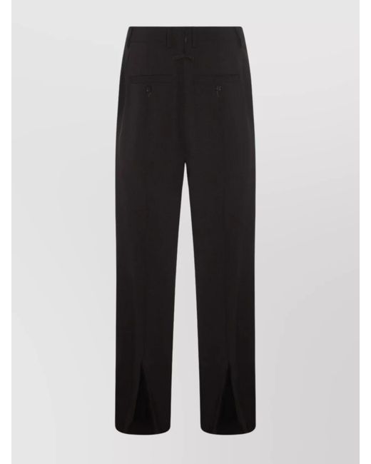 Jean Paul Gaultier Black Pleated Straight-Leg Tailored Trousers