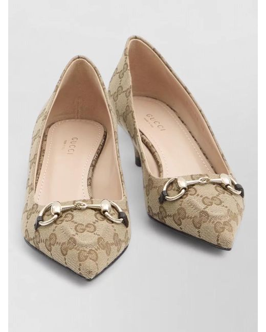 Gucci Natural Canvas Pumps