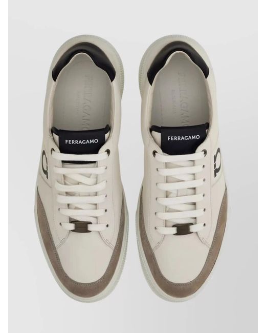 Ferragamo Metallic Leather Low-Top Sneakers for men