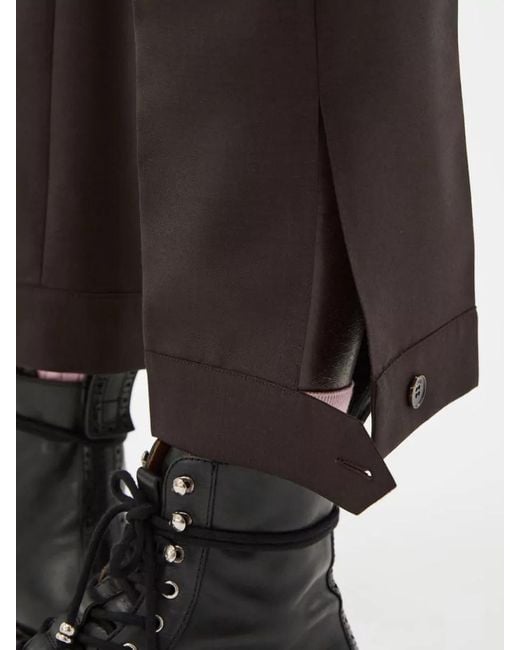 Versace Black Mohair Wool Tailored Trousers Front Pleats for men