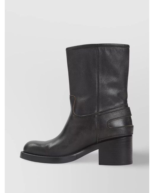 Chloé Black Leather Ankle Boots