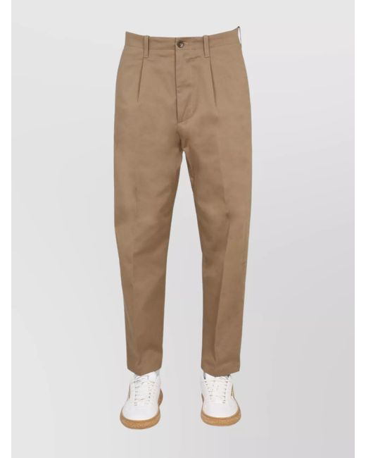 Etro Natural Cotton Straight-Leg Trousers for men