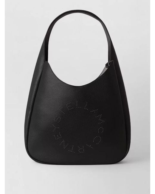 Stella McCartney Black Logo Studded Large Hobo Bag