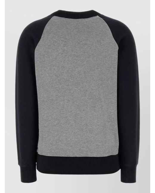 Miu Miu Black Cotton Crew Neck Sweatshirt Raglan Sleeves