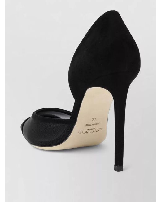 Jimmy Choo Black Brigitte Pumps Mesh Panels Pointed Toe Stiletto