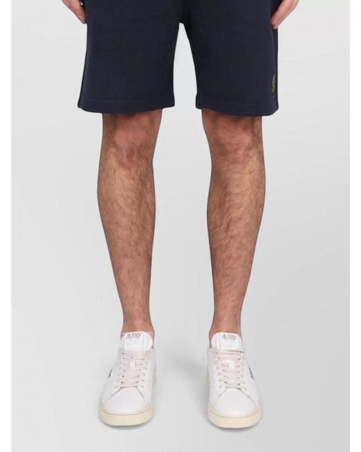 Belstaff Blue Cotton Logo-Print Deck Shorts for men