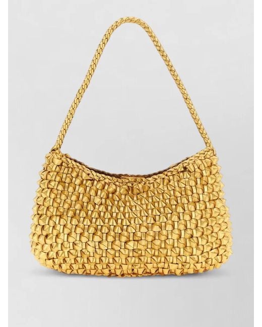 Dragon Diffusion Metallic Vintage Mesh Tote Leather Beach Bag