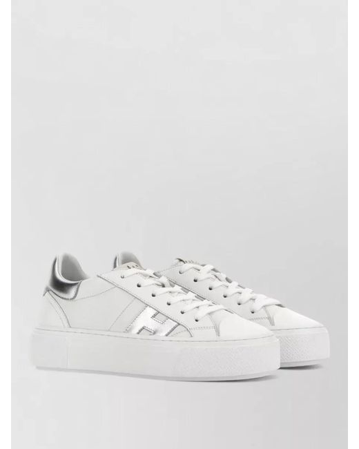 Hogan White Leather Low-Top Sneakers