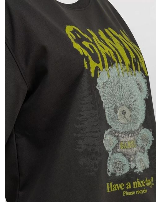 Ganni Black Forest Teddy Graphic Relaxed T-Shirt