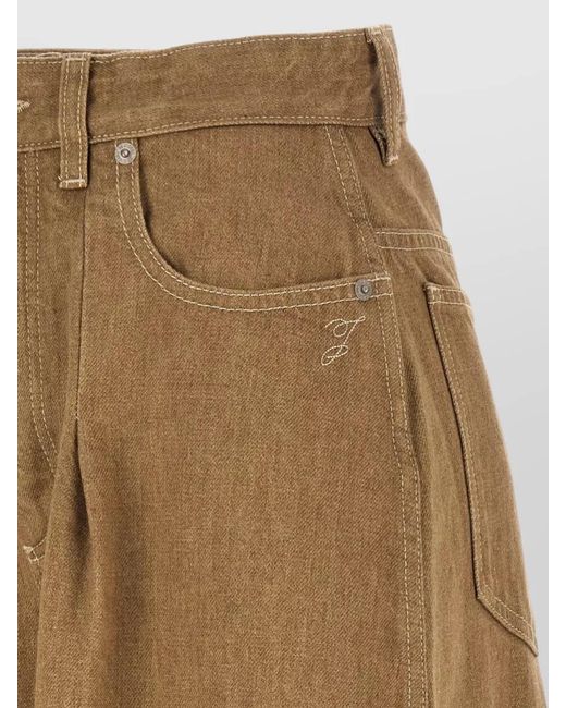 Jacquemus Natural De Nimes Ovalo Wide Leg Jeans