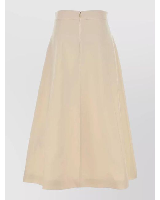 Valentino Garavani Natural Crepe Couture A Line Midi Skirt