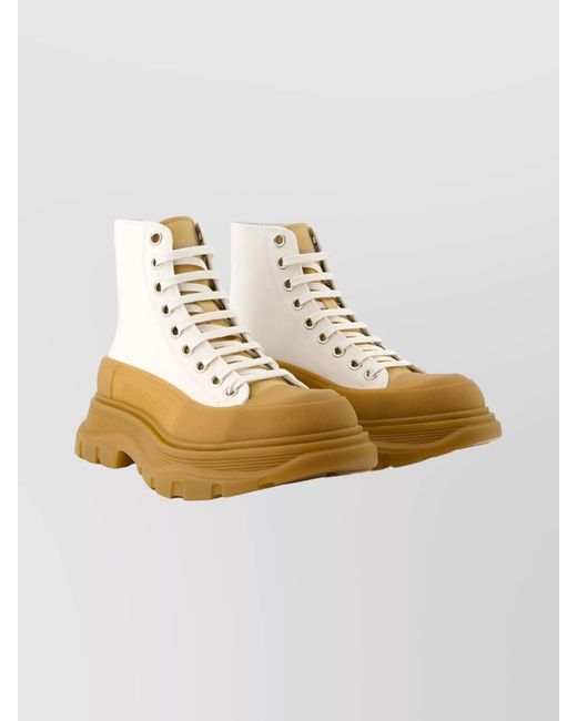 McQueen Metallic Calfskin Ankle Boots