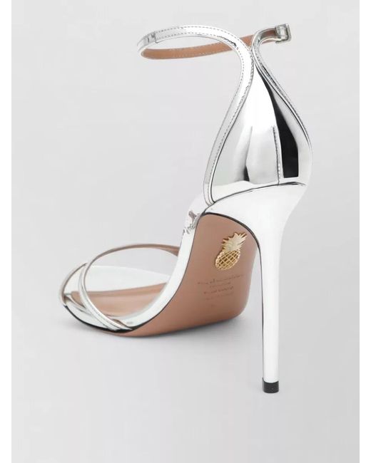 Aquazzura Sandals Ankle Strap Metallic Finish Open Toe