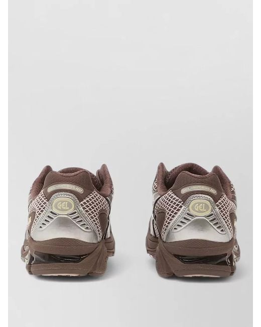 Asics Brown Synthetic Leather Low Top Lace Up Sneakers
