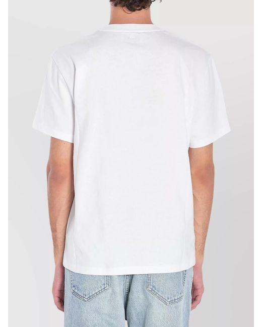 AMI White Cotton Regular-Fit T-Shirt for men