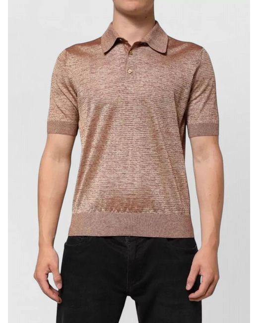 Dolce & Gabbana Black Silk Textured Short-Sleeve Polo Shirt for men