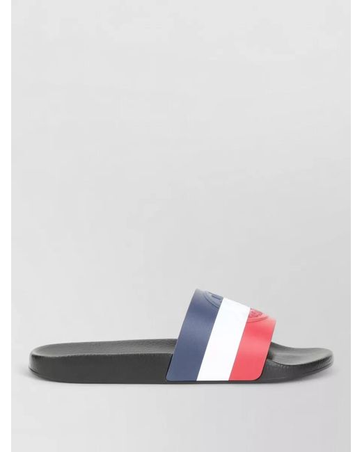 Moncler Gray Basile Sandals Tricolor Logo Strap Outsole for men
