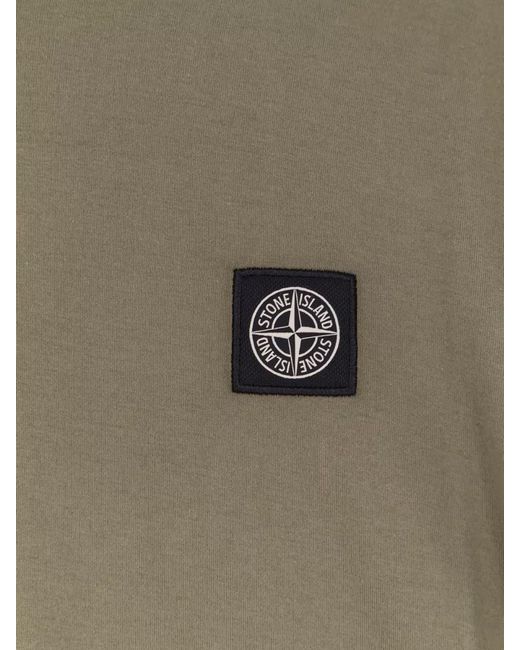 Stone Island Natural Slim Fit T Shirt Compass Badge for men