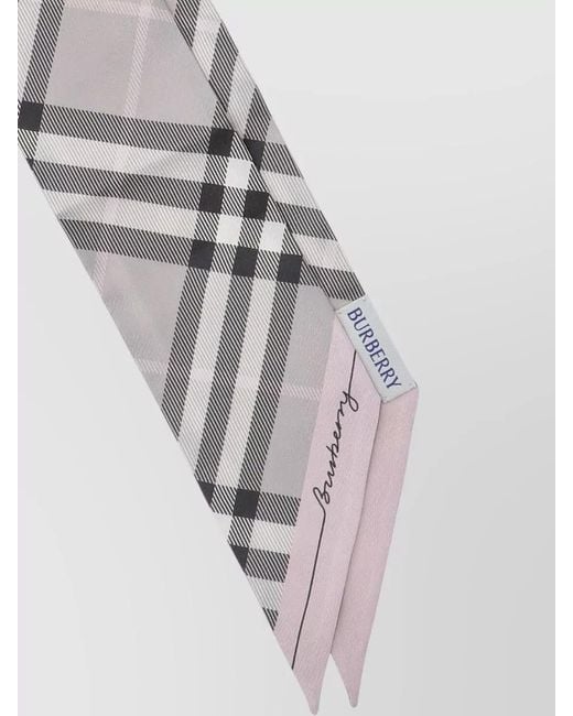 Burberry Pink Lightweight Check Pattern Scarf For Neck