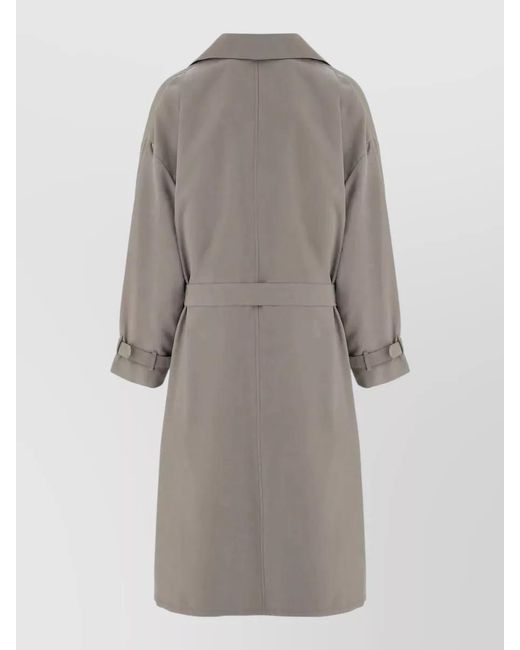 Giorgio Armani Gray Oversized Double-Breasted Trench Coat for men