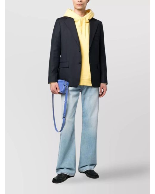 Lanvin Blue Wool Button-Fastening Blazer Dart Detailing for men