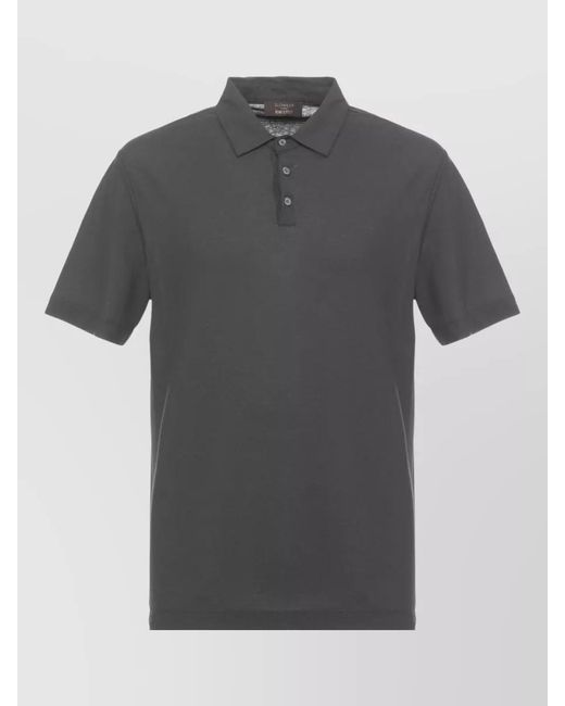 Zanone Gray Polo Shirt Straight Fit Collar Short Sleeves for men