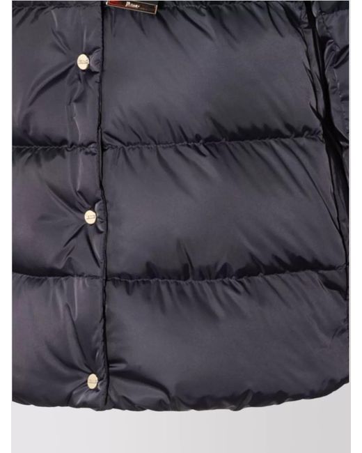 Herno Blue Padded Jacket Featuring Drawstring Elements