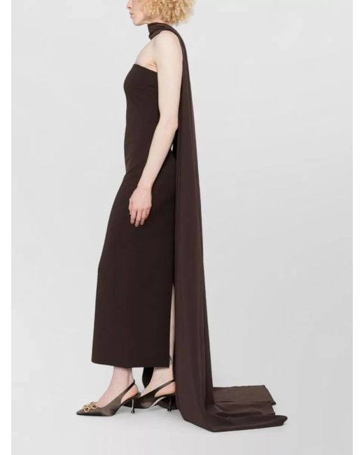 Solace London Brown Martine Backless Maxi Dress Cowl Neck